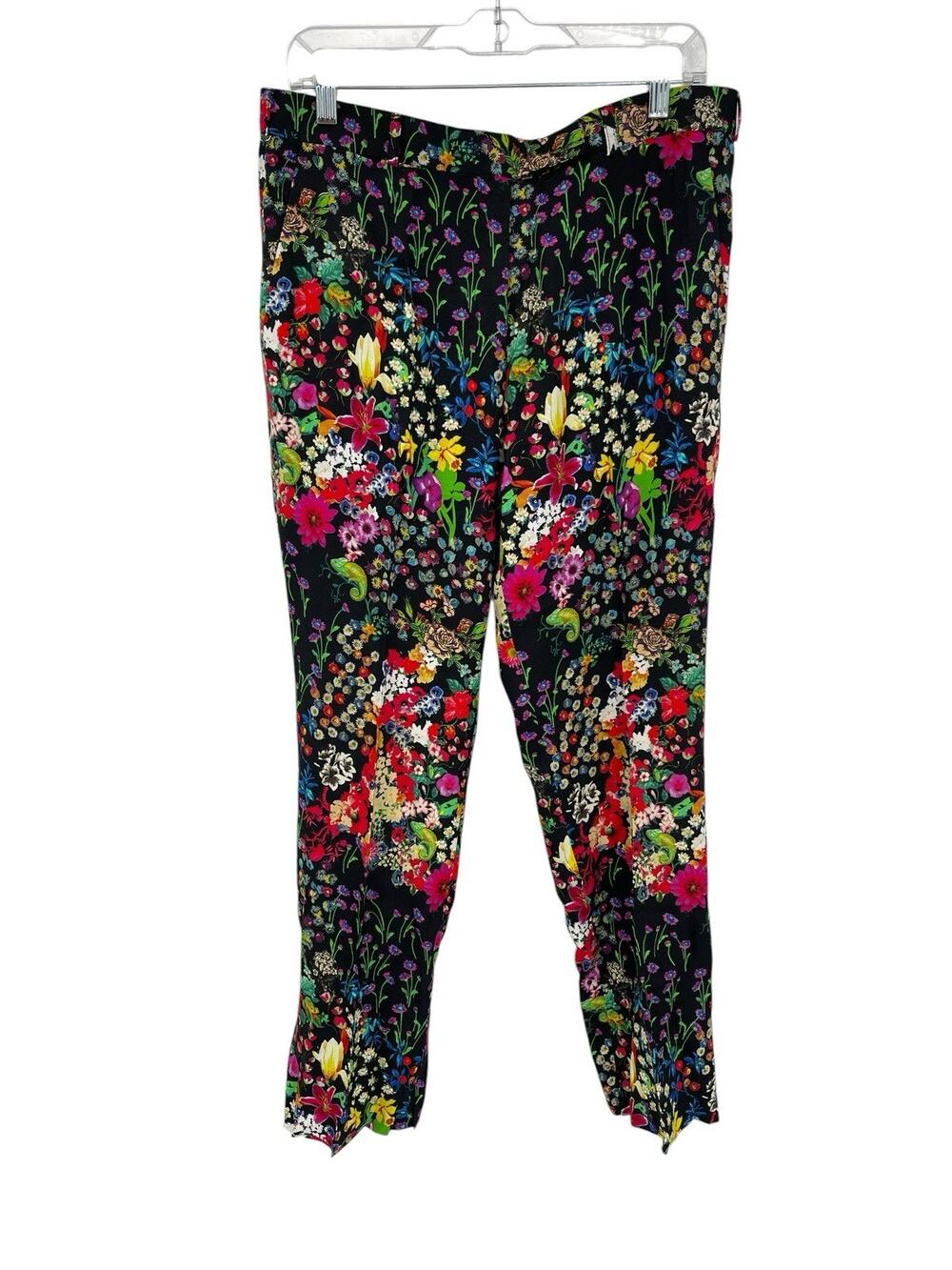 Etro Flower Garden Pants Black Floral Size 46 US 10